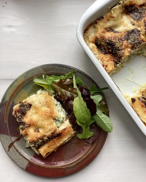 A Classic Dish for Lasagne with Summer Squash and Three Cheeses